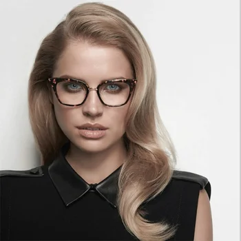 2018 Ochelari Ochi de Pisica cu ochelari femei cadru Branduri de Moda Obiectiv Clar Temple pentru ochelari retro de metal Rame Optice Speactacles