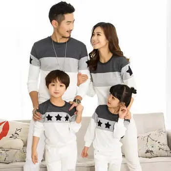2018 Primavara Familie Îmbrăcăminte tricouri Cupluri Îmbrăcăminte de Tata, Mama, Copii cu maneca Lunga Tricou t-shirt de familie potrivire haine 2-10 y