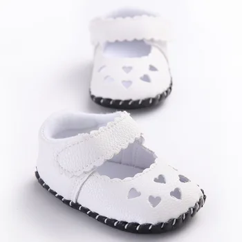 2018 Solid Alb din Piele PU pantofi pentru Copii Pantofi copii 1 - 2 Ani Copilul Vechi Pantofi Sport Fetita Moale Talpa Baby Pantofi de Copil