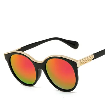 2018 Trendy ochelari de Soare-femei Rotund Retro Ochi de Pisică Ochelari de Soare Doamnă Înaltă Calitate Cateye De Sol Oculos de sex Feminin plin de culoare Lentila Sunwear