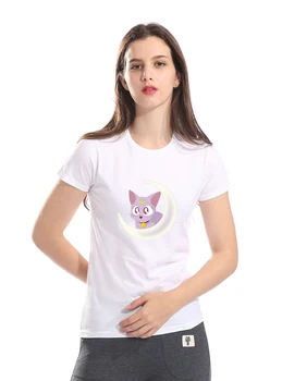 2018 Vara T-shirt Pentru Femei Sailor Moon Cat de Desene animate Anime Kawaii Moda Casual Femei T-shirt Streetweat Cămașă Femei Top