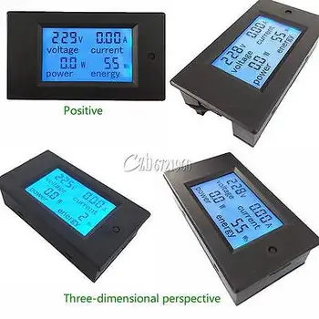 20A AC Digital LCD wattmetru Power Monitor de Energie Ampermetru Voltmetru Iluminare din spate Albastru Dual de Măsurare a 80-260V