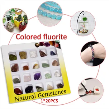20buc/cutie de Colorat Fluorit Neregulate Agat Piatră de Energie de Cristal Natural Home Decor Lustruit Roci, Fosile, Minerale Set