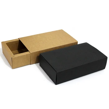 20buc/lot 6.5/9/14/15cm 8sizes Kraft sertar, cutie, Ambalaj Ulei Esential de sticle de Parfum DIY comestics, negru/maro pentru personalizat