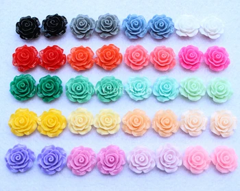 20color U set de 100buc Culori Amestecate Floare Trandafir Flatback Cabochons de Rășină Artificială a Crescut telefon Caz DIY Decor 20mm