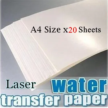 (20pieces/lot) A4 Clar/Transparent Hârtie Tobogan de Apă Decal Hârtie Laser Apă Hârtie de Transfer Pentru Sticlă Decal Waterslide Hârtie