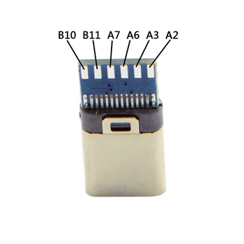 20set DIY 24pin USB 3.1 de Tip C USB-C de sex Masculin Conector tip SMT cu Negru Capacul Carcasei