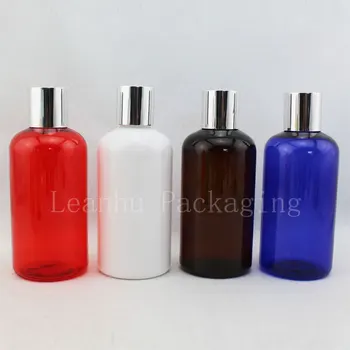 220ml X 24 Gol Cosmetice Reîncărcabile Sticle, Culoare Container PET Lotiune de Sticla Cu Capac de Argint, 220CC Recipient de Plastic