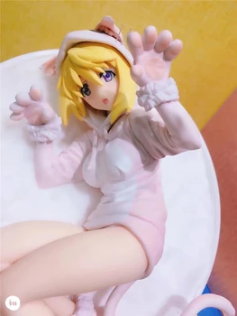 22CM Japoneză anime sexy figura Infinite Stratos Laura Bodewig/ Charlotte dormit pisica ureche pijamale ver acțiune figura