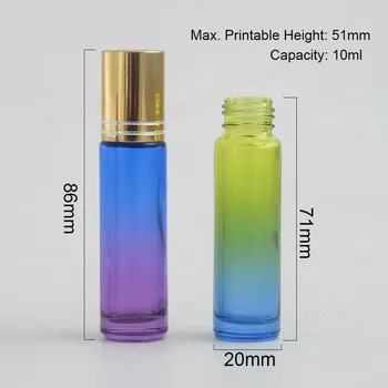 24 x 10ml de Călătorie Gradient de culoare rola pe rola sticle de uleiuri esențiale reîncărcabile perfum sticla deodorant containere