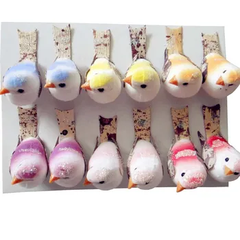 24BUC,4CM Multicolor Artificiale Spuma Mini Păsări Decorative,Decor Petrecere Pasăre Ornamente,Zână Grădină,scrapbooking accesorii