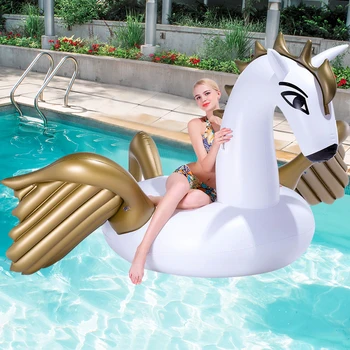 250CM Gonflabile Aur Pegasus Unicorn Gaint Piscinei Saltea de Plajă Mat Aer Inel de Înot Cerc Plaja Mare Petrecere de Apă Jucarii