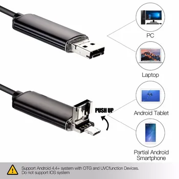 2in1 Android Endoscop USB Mini Camera 5.5 mm 1M 2M 10M 5M Telefon Android OTG USB Endoscop Endoscoop Inspecție Șarpe Tub de aparat de Fotografiat