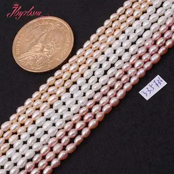 3-3.5 mm, Ovale, de apă Dulce Pearl Naturale Bijuterie de Piatra Margele Pentru DIY Colier Bracelat Bijuterii de Luare de Distanțare Strand 14