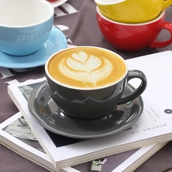 300cc ceașcă de Cafea set de îngroșare profesionale gura largă relief Lahua cana cu lapte