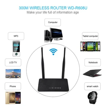 300Mbps Wireless Router WiFi 1WAN + 4LAN Porturi 802.11 b/g/n MT7628KN Chipset, 2.4 Ghz Wi-Fi Repeater Rapel Cu Fix Aeriene
