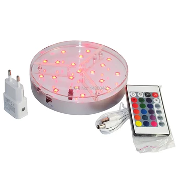 30Pcs*20cm INCH LED-uri de lumină de bază cu control de la distanță pentru vase de masă de iluminat petrecere copil de dus decor de masă, sub masă LED