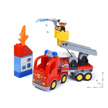 30pcs Dimensiuni Mari Diy Stația de Pompieri, Blocuri Figura Compatibil Cu Legoingly Cărămizi Duplo Jucarii Educative Pentru Copii