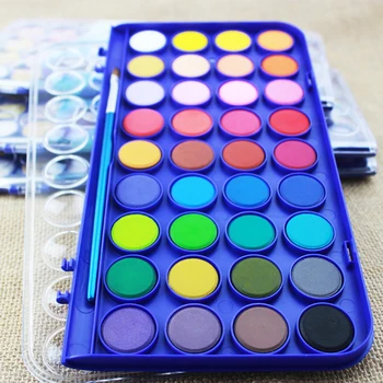 36 culori Solide guașă vopsea set cu apă pulbere de culoare set de obiecte de artă în cazul în care pentru copii pictura ustensile de