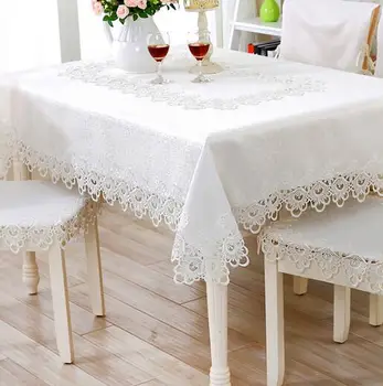 362# European broderie princess față de masă albă mat față de masă de dantelă față de masă de masă de cină ornament runner square Garden