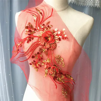 3D aplicatiile de paiete dantelă rochie haine pentru copii belly dance rochie de Mireasa patch costume DIY accesorii accesorii