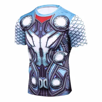 3D Imprimate T-shirt pentru Bărbați Compresie Tricouri 2017 NOU Maneci Scurte Amuzante Cosplay costum de Fitness, Body-Building de sex Masculin Crossfit Topuri