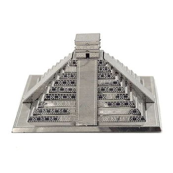 3D Metal Kituri de Puzzle-uri Model din Oțel Inoxidabil Asamblare DIY Clădiri Maya Pyramid Puzzle de Colectare a Afișa Educative pentru Copii Jucarii
