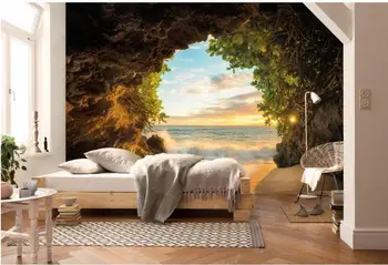 3d picturi murale tapet vedere la mare la plajă de la mare stereoscopic 3d tapet