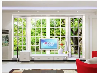 3d wallpaper personalizate 3D stereo verde pervazul ferestrei peisaj HD perete picturi viu tapet 3d Home Decor