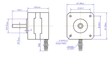 3pcs 0,9 grade Nema 17 motor pas cu pas 42HM40-0404 cu 4 fire/0,4 a /12V /0.33 N. M CNC Mill Taie Gravor /imprimantă 3D