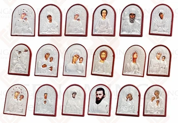 3pcs/set dimensiuni diferite icoane ortodoxe arta de a fecioarei maria din Ierusalim și Isus en-gros religioase icoană de argint pandantiv cadouri