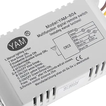 4 Moduri de ON/OFF 220V Receptor fără Fir Lampa de Control de la Distanță Comutator de Echipamente Electrice Consumabile