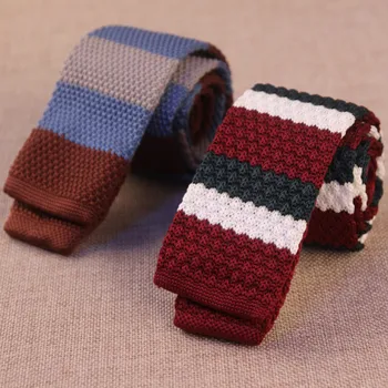 40colors de Lux barbati ingusta cravata tricot designeri de moda slim skinny 5cm tricotate cu dungi gât cravate pentru bărbați 10buc/lot