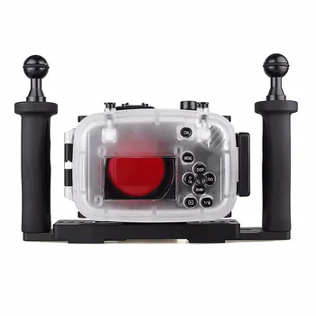 40m 130ft aparat de Fotografiat Subacvatic, rezistent la apa de Locuințe Cazul Geanta pentru Sony A5100 Obiectiv 16-50mm + Două Mâini Tava Aluminiu + 67mm Filtru Roșu