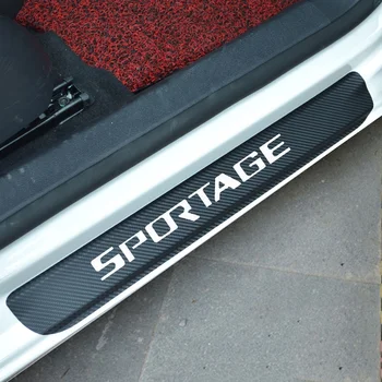 4BUC fibra de carbon de vinil autocolant Auto Pragului de Ușă Scuff Placa pentru KIA Sportage Piese Accesorii