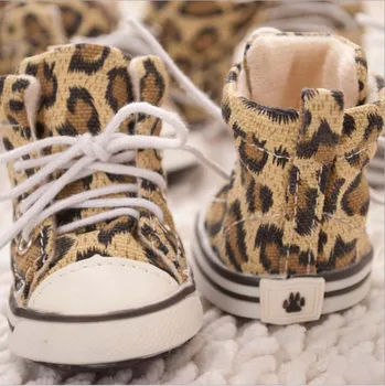 4buc/lot de animale de Companie Pantofi Leopard Dog Walking Sneaker Anti-derapaj Încălțăminte Pantofi de Panza Furnizori
