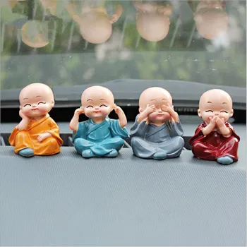 4buc/set Kung fu Călugăr, Figurine Mașină de Păpuși Decor ,Decor Acasă Templul Shaolin Călugări Jucarii Accesorii Auto Ornament