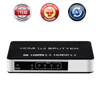 4K HD 4 Port HDMI Splitter 1x4 HUB Switch Box Suport HDMI 2.0 HDCP 2.2 1 Intrare 4 Ieșire HDMI Split Conector Pentru HDTV Proiector