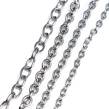 4Sizes din Oțel Inoxidabil Deschide Link-ul de Lanturi Pentru Bijuterii Diy Face Brățară Colier cu Lanțuri de Argint Ton Vrac Corneliu Oval Lanț F3605