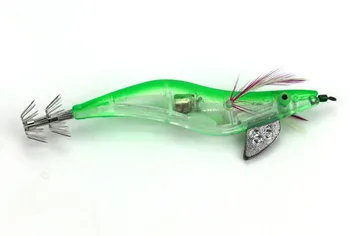 5 buc 12.8 cm-29g Electronice creveți Artificiale calmar cârlige, momeli de pescuit din Plastic Light jig greu momeli Pene Duce capul (SJ007)