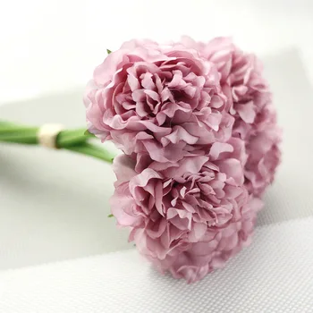 5 Capete De Flori Artificiale Bujor Buchet De Flori De Matase Buchet De Mireasa Cădea Vii Fals Flori Pentru Nunta Acasă Decor De Toamnă
