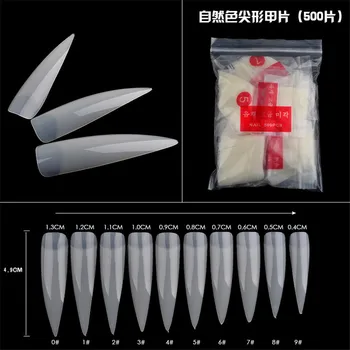 500 Buc/Set Transparent Ascuțite Unghii False coreean Acrilic UV Salon de Design Plin Sfaturi de Unghii False Manichiura Beauty Nail Art Instrument