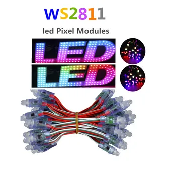 50nodes adresabile LED pixel modul WS2811 DC5V pixel string;IP68 nominală;3inch(7.6 cm)spațiere;RGB full color
