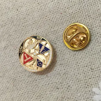 50pcs Ace Personalizate si Brosa Masonice Instrumente de York, Ritul de Pin Rever 16mm Greu de Email Francmason Zidari Insigna Ambarcațiuni de Metal Zidarie