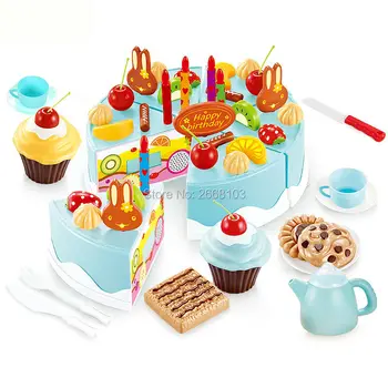 54PCS Bucătărie din material Plastic de Tăiere Tort Jucării Pretinde Juca Alimente Set de Joc de Copii de Ceai Cadou Pentru Copilul mai Devreme de Învățământ Clasic