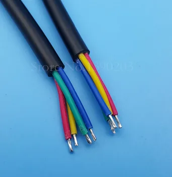 5Pairs 4Pin 20AWG/0.5 mm Negru rezistent la apa IP65 LED-uri Benzi Conector de Cablu 20cm OD 6mm