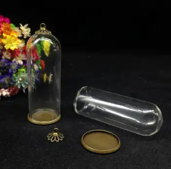 5pcs 50*18mm tub bell glob de sticlă clasic de bază margele capac flacon de sticlă pandantiv capac de sticlă de dom moda colier borcane drăguț farmece