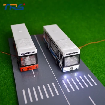 5pcs/lot Model de Autobuz cu LED 12V iluminat Scara Model de Autobuz Aeroport cu Autobuzul de Salvare de Incendiu Model de Autobuz de Jucărie Kituri de vanzare