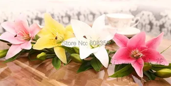 5pcs Real Atinge Lily Artificiale Crini 1 Cap de Floare 2 muguri pentru Petrecerea de Nunta Aranjament Floral Parte Flori Decorative
