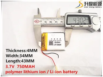 5pcs [SD] 3.7 V 750mAH,[403443] Polimer litiu-ion / Li-ion pentru JUCĂRIE,POWER BANK,GPS,mp3,mp4,telefon mobil,vorbitor